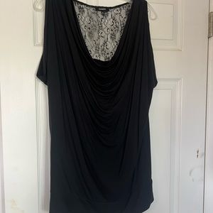 Black Express sleeveless lace blouse - M